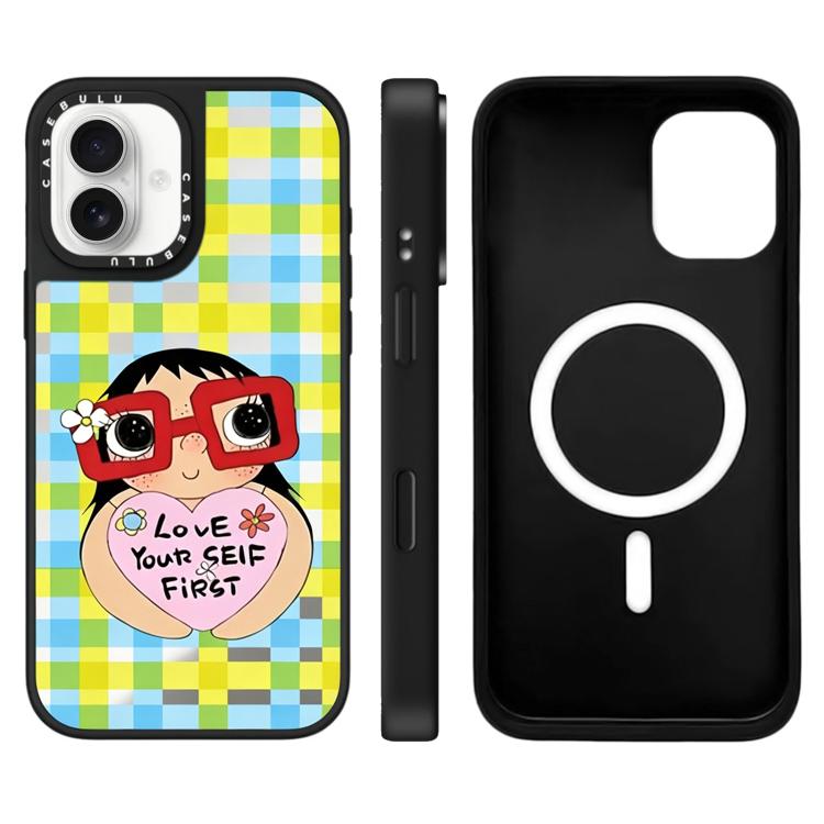 For iPhone 17 YUY Series Pattern Camera Control Button Mirror Magnetic Phone Case