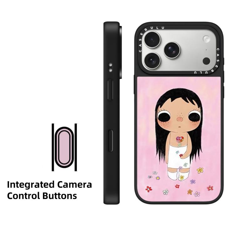 For iPhone 17 YUY Series Pattern Camera Control Button Mirror Magnetic Phone Case