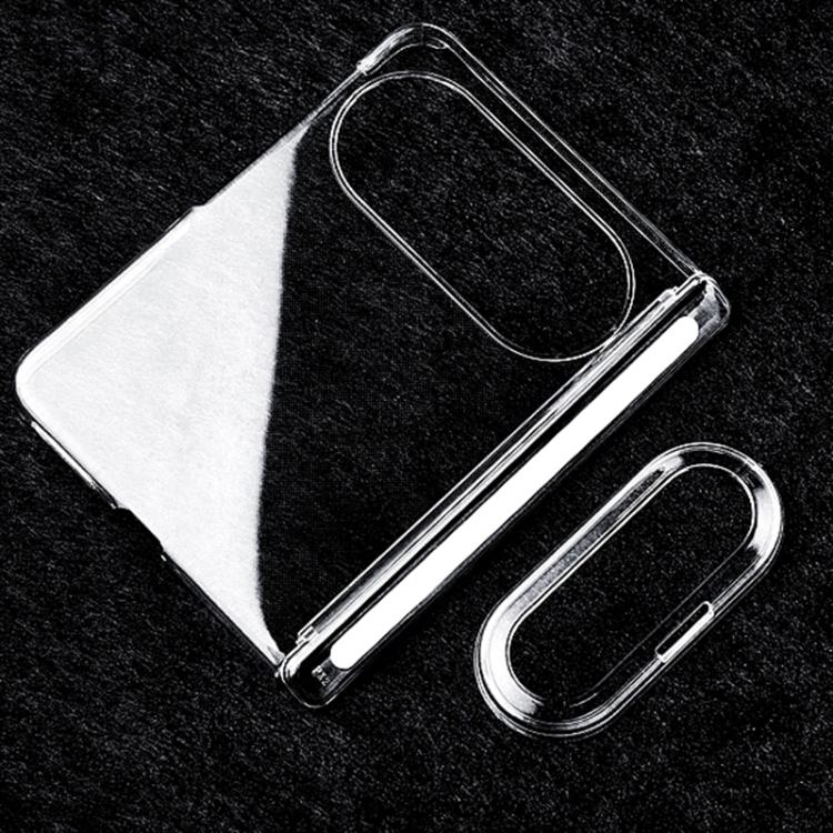 For Huawei Pura X Max Transparent PC Dual Axis Shockproof Phone Case with Lens Cover