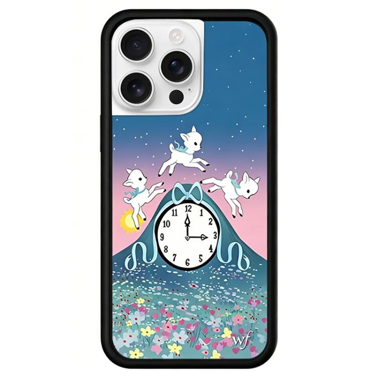 For iPhone 15 Pro Max WildFlow Clock Sheep Series Pattern Phone Case
