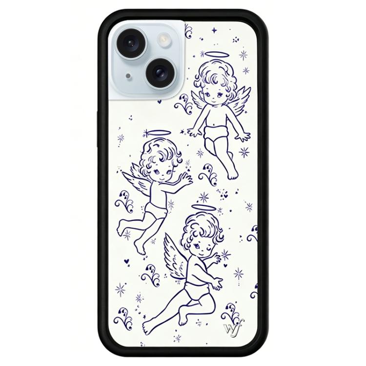 For iPhone 15 Plus WildFlow Clock Sheep Series Pattern Phone Case
