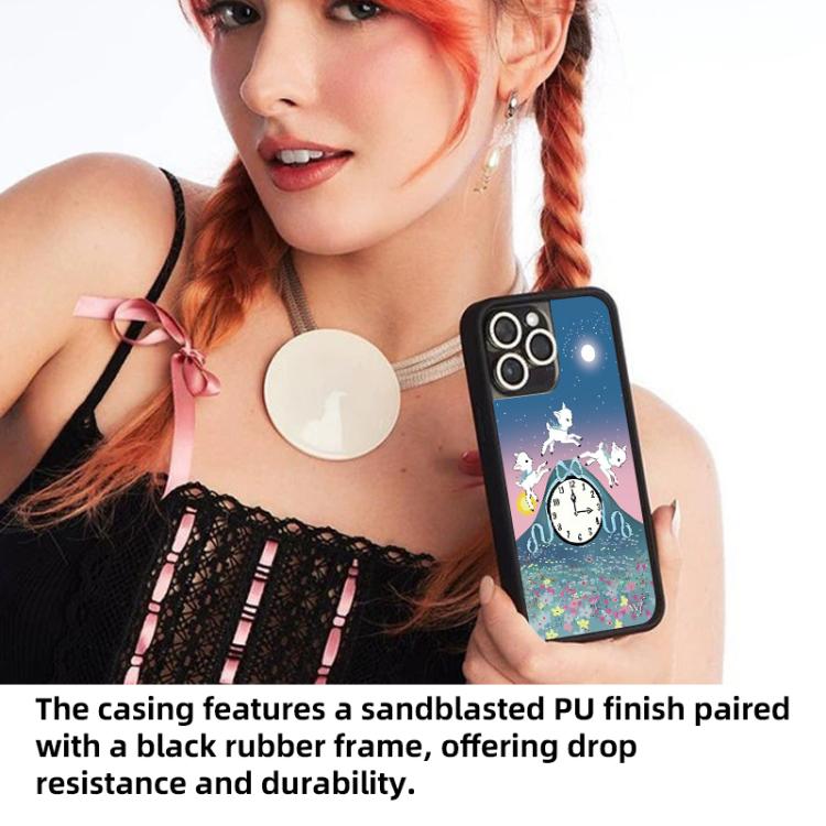 For iPhone 15 Plus WildFlow Clock Sheep Series Pattern Phone Case
