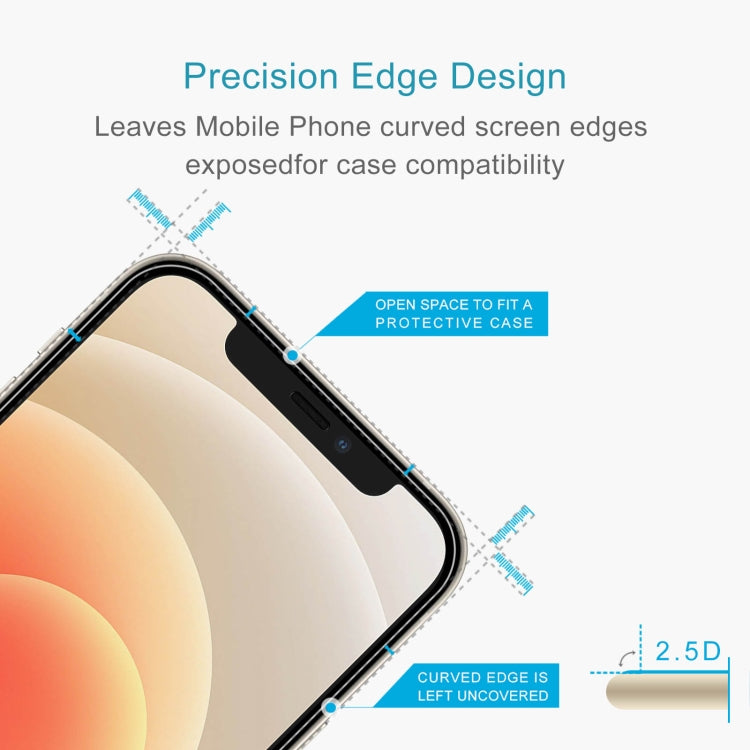 For iPhone 12 / 12 Pro 25pcs Frosted Bright Edge Anti-fingerprint Tempered Glass Film