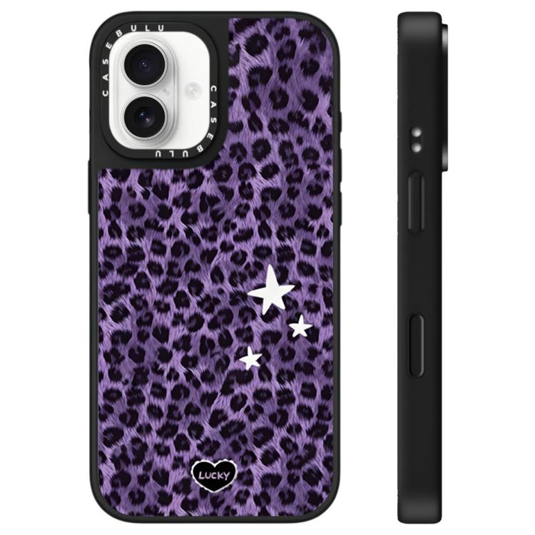 For iPhone 16 Stars Leopard Series Pattern Mirror Phone Case