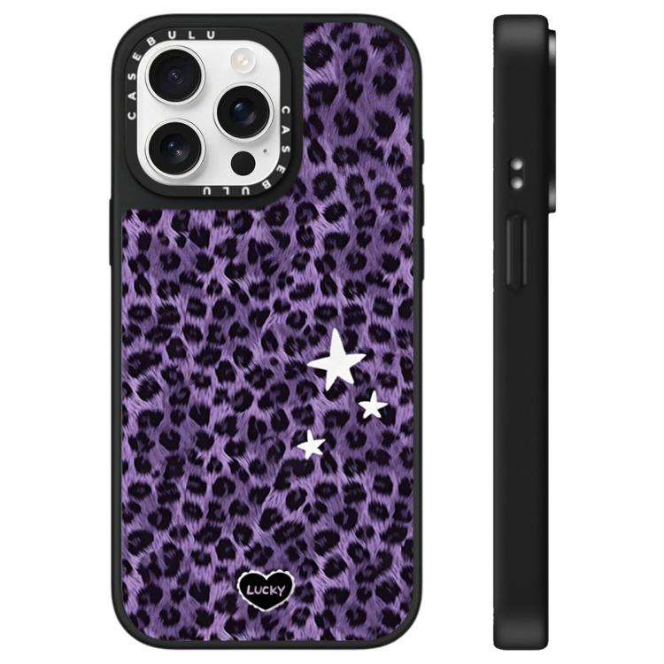 For iPhone 15 Pro Stars Leopard Series Pattern Mirror Phone Case