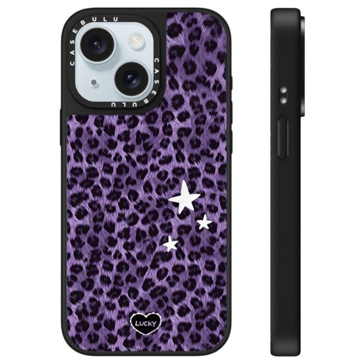 For iPhone 15 Plus Stars Leopard Series Pattern Mirror Phone Case