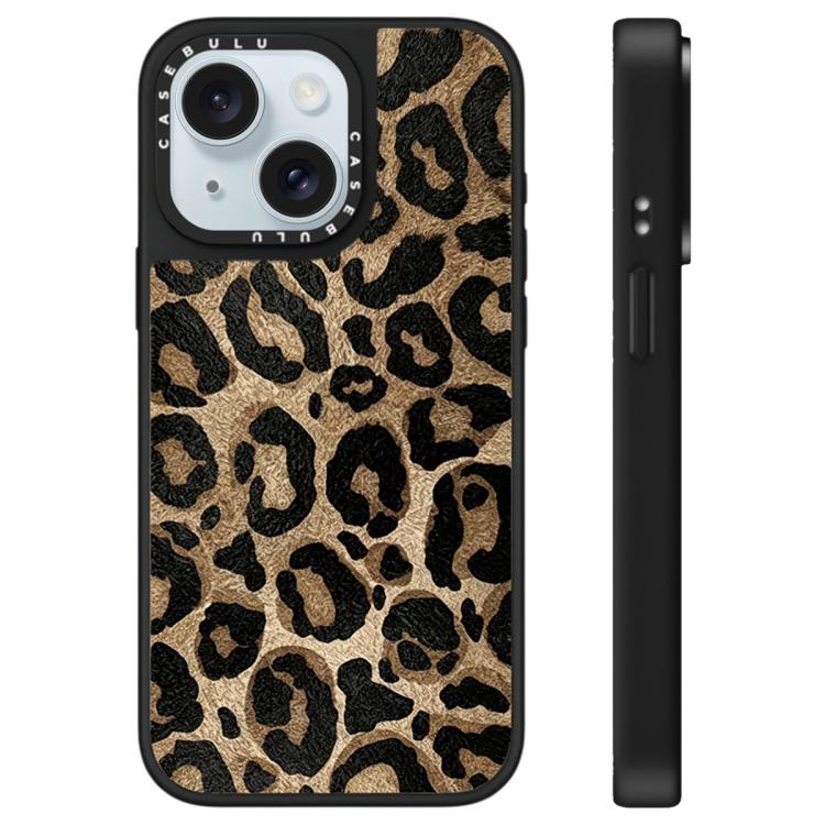 For iPhone 15 Stars Leopard Series Pattern Mirror Phone Case