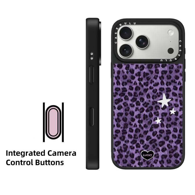 For iPhone Air Stars Leopard Series Pattern Camera Control Button Mirror Phone Case
