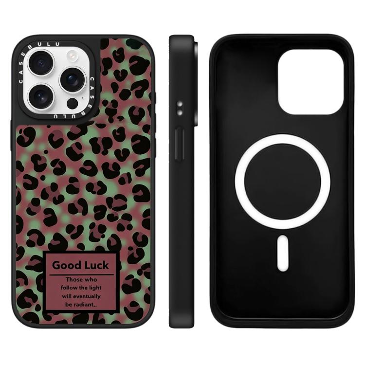 For iPhone 15 Pro Stars Leopard Series Pattern Mirror Magnetic Phone Case