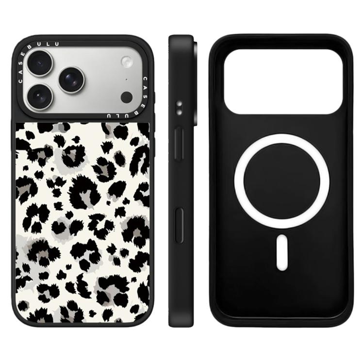 For iPhone 17 Pro Max Stars Leopard Series Pattern Camera Control Button Mirror Magnetic Phone Case