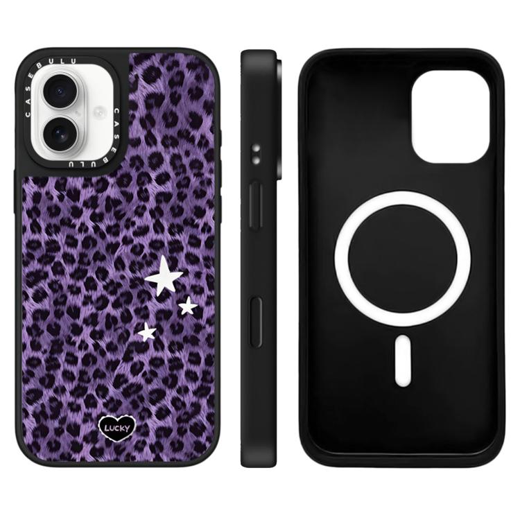 For iPhone 17 Stars Leopard Series Pattern Camera Control Button Mirror Magnetic Phone Case