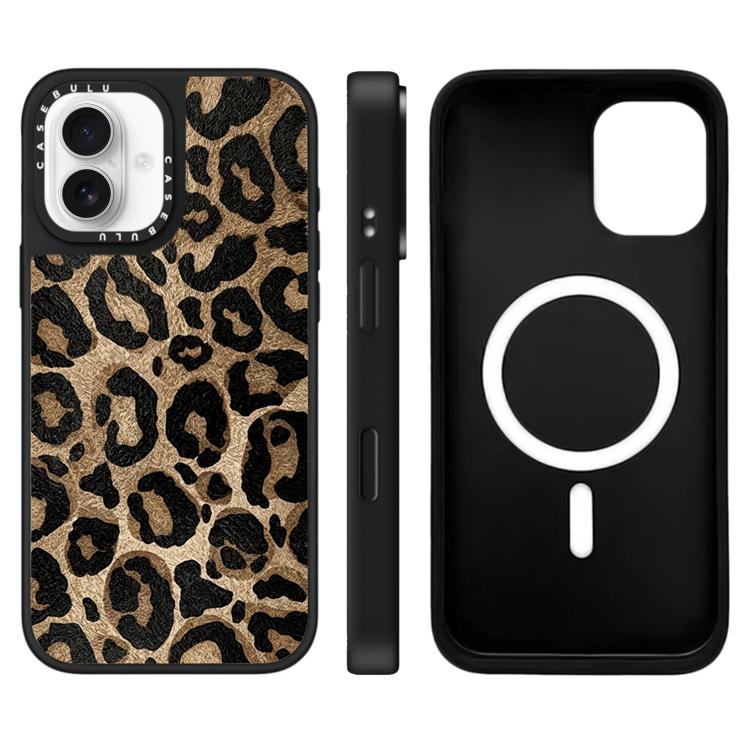 For iPhone 17 Stars Leopard Series Pattern Camera Control Button Mirror Magnetic Phone Case