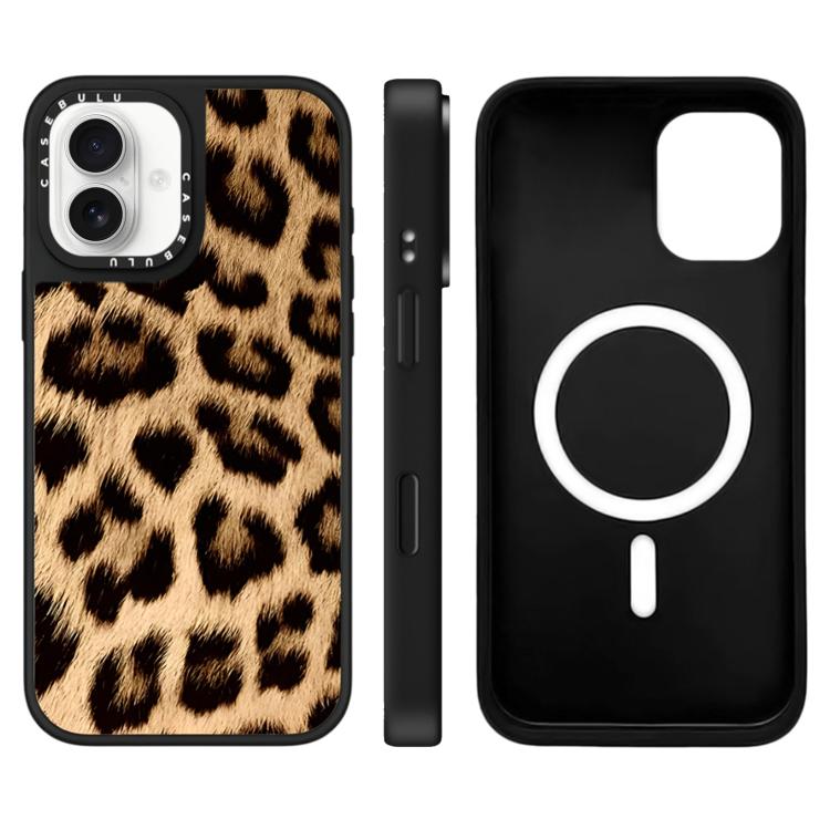 For iPhone 17 Stars Leopard Series Pattern Camera Control Button Mirror Magnetic Phone Case