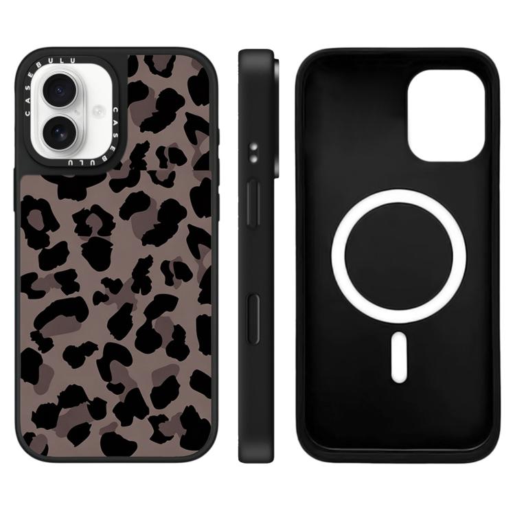 For iPhone 17 Stars Leopard Series Pattern Camera Control Button Mirror Magnetic Phone Case