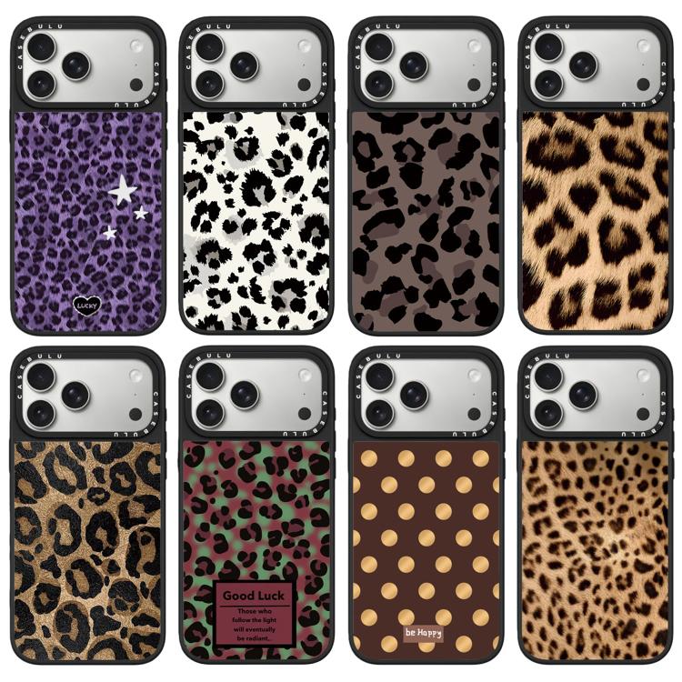For iPhone 17 Stars Leopard Series Pattern Camera Control Button Mirror Magnetic Phone Case