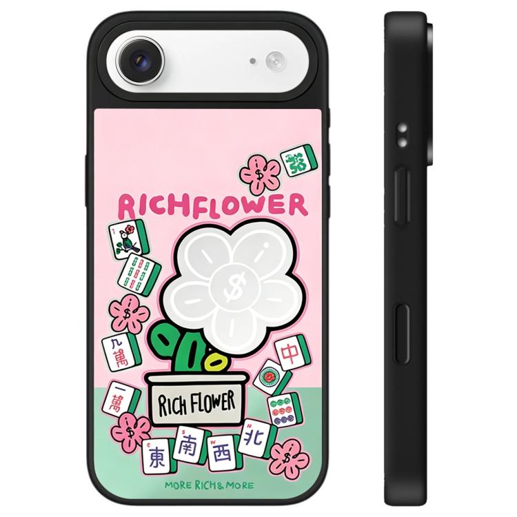 For iPhone Air Rich Flower Series Pattern Camera Control Button Mirror Phone Case