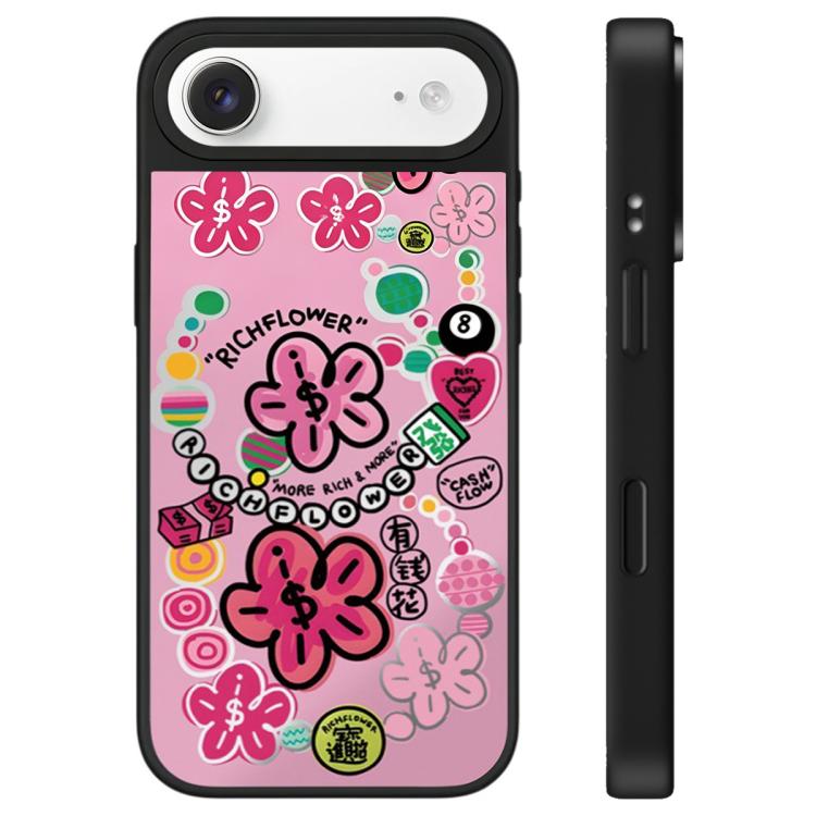 For iPhone Air Rich Flower Series Pattern Camera Control Button Mirror Phone Case