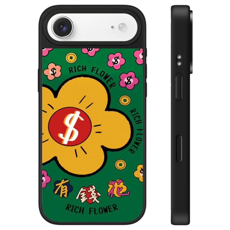 For iPhone Air Rich Flower Series Pattern Camera Control Button Mirror Phone Case