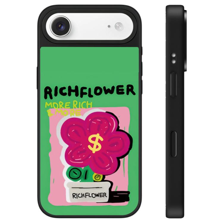 For iPhone Air Rich Flower Series Pattern Camera Control Button Mirror Phone Case