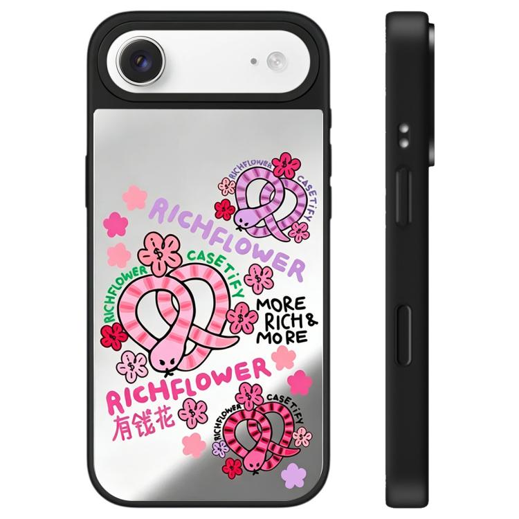 For iPhone Air Rich Flower Series Pattern Camera Control Button Mirror Phone Case