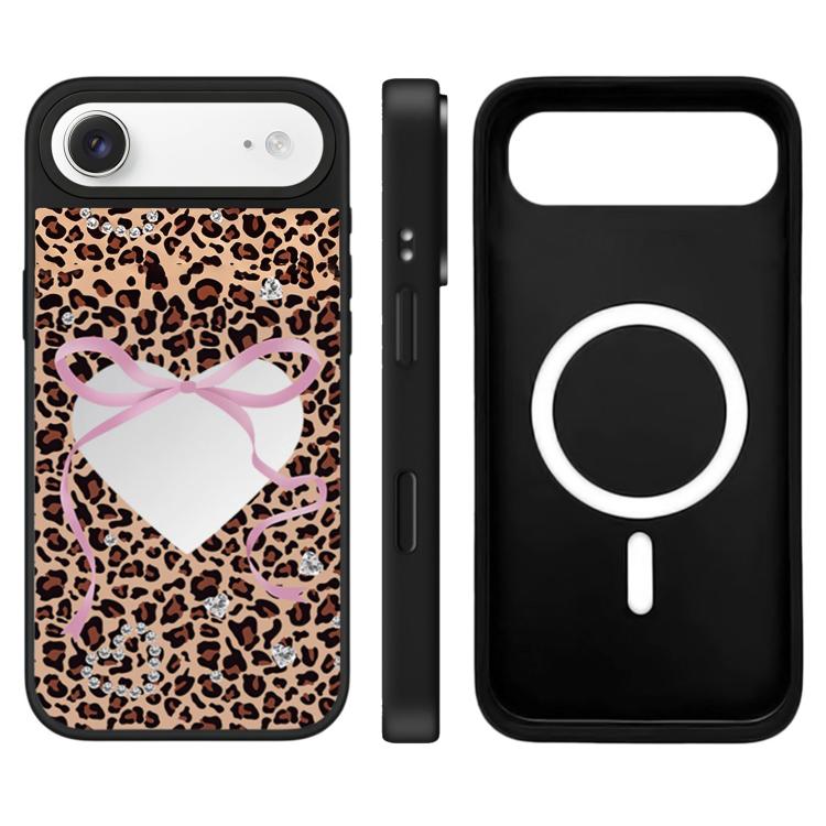 For iPhone Air Leopard Cherry Series Pattern Camera Control Button Mirror Magnetic Phone Case