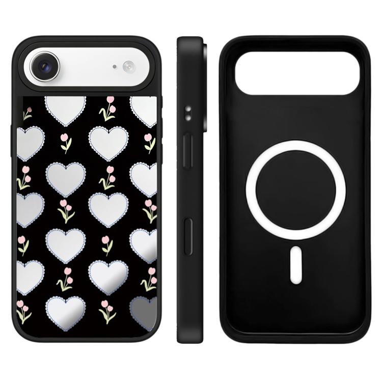 For iPhone Air Leopard Cherry Series Pattern Camera Control Button Mirror Magnetic Phone Case
