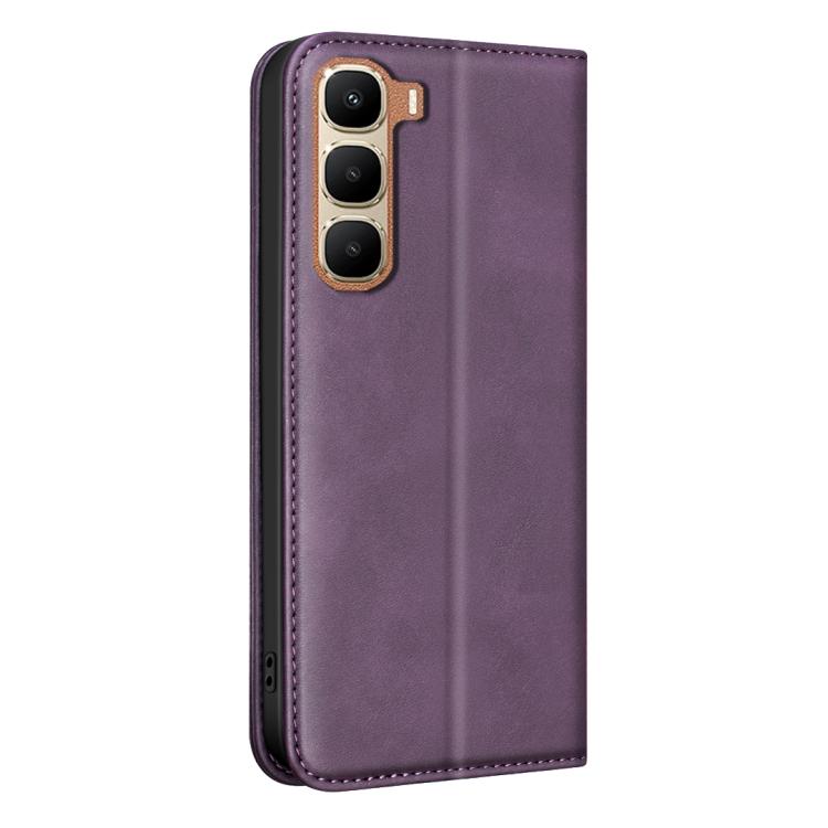 For Infinix Hot 70 5G BINFEN COLOR Calfskin Texture Magnetic RFID Vegan Leather Phone Case