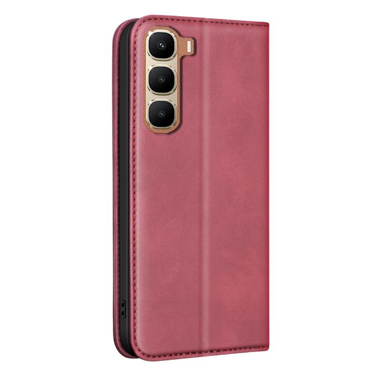 For Infinix Hot 70 5G BINFEN COLOR Calfskin Texture Magnetic RFID Vegan Leather Phone Case