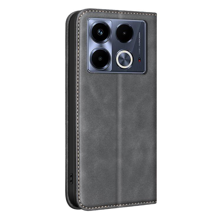 For Infinix Note 40 4G BINFEN COLOR Calfskin Texture Magnetic RFID Vegan Leather Phone Case