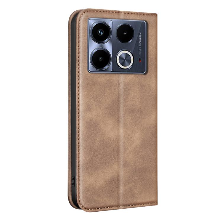 For Infinix Note 40 4G BINFEN COLOR Calfskin Texture Magnetic RFID Vegan Leather Phone Case