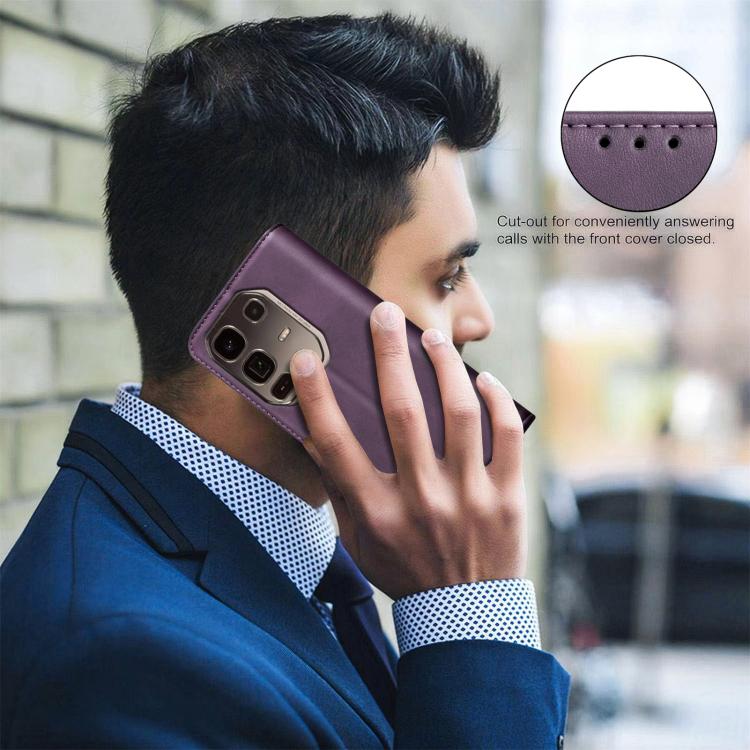 For Infinix Note 50 Pro+ 5G BINFEN COLOR Calfskin Texture Magnetic RFID Vegan Leather Phone Case