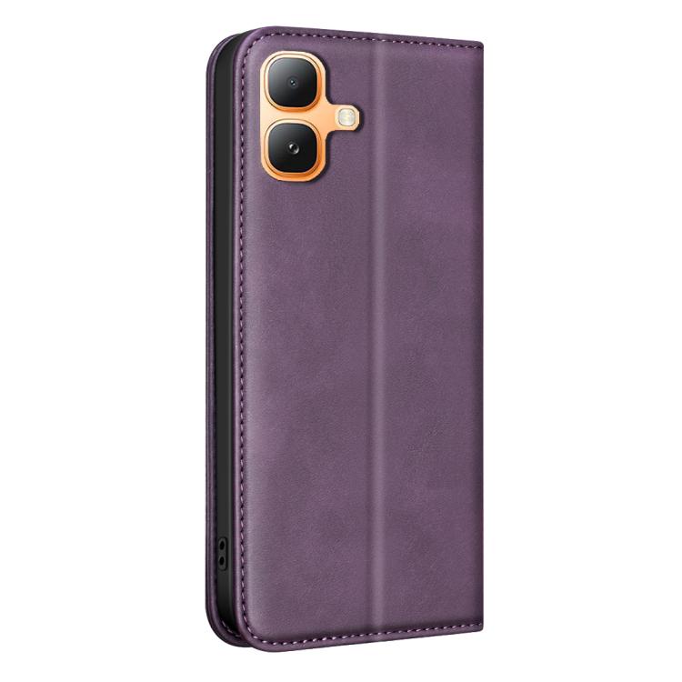 For Infinix Smart 20 4G BINFEN COLOR Calfskin Texture Magnetic RFID Vegan Leather Phone Case