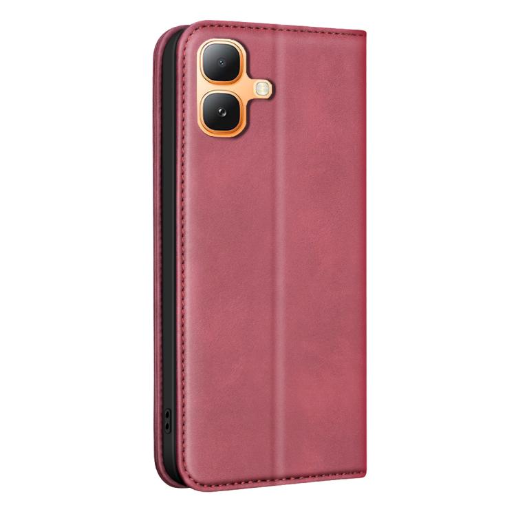 For Infinix Smart 20 4G BINFEN COLOR Calfskin Texture Magnetic RFID Vegan Leather Phone Case