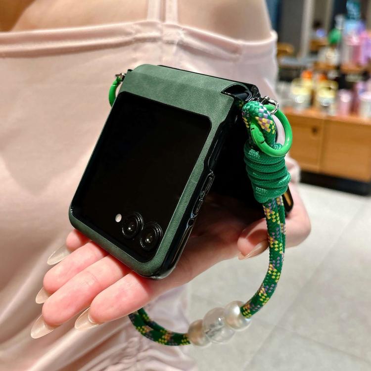 For Motorola Razr 60 Ultra Vegan Leather Side Buckle Magnetic Shockproof Phone Case with Hand Strap