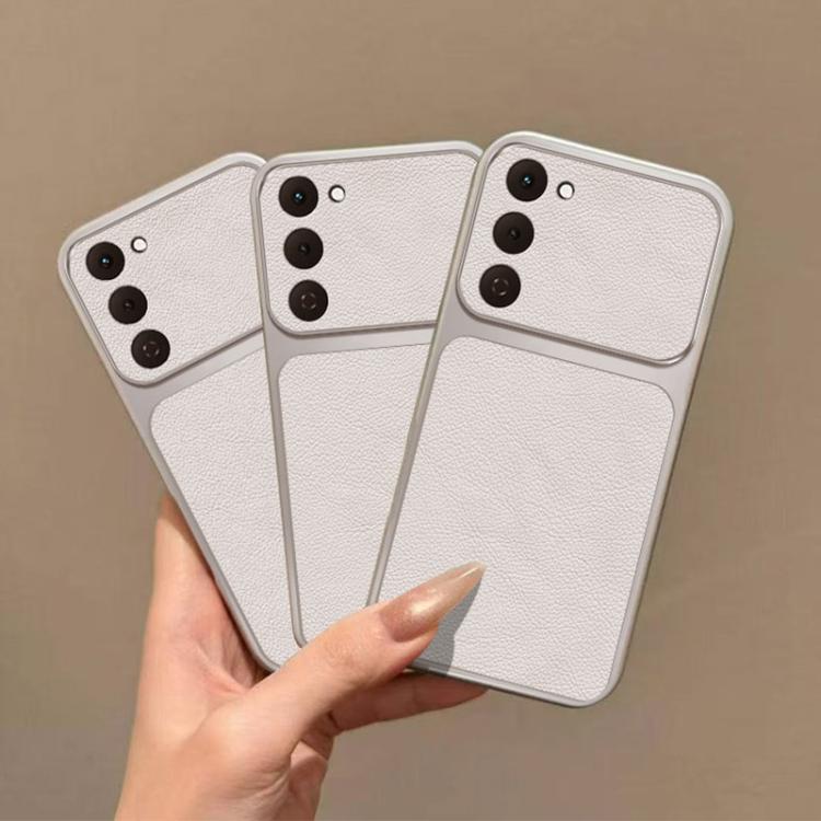 For Tecno Spark 40 Pro 4G Large Window Leather Textured Coated TPU Phone Case - White