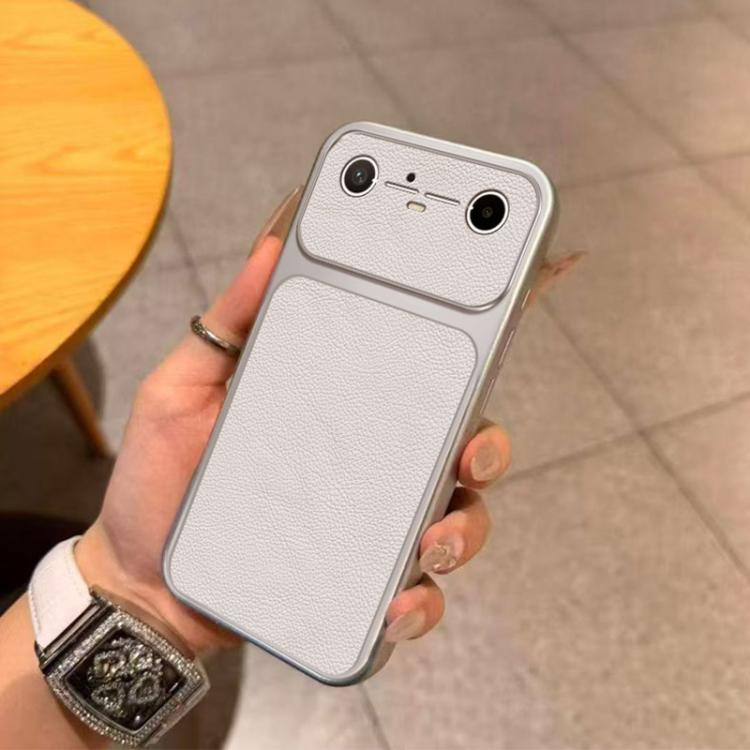 For Tecno Pova Slim 5G Large Window Leather Textured Coated TPU Phone Case - White