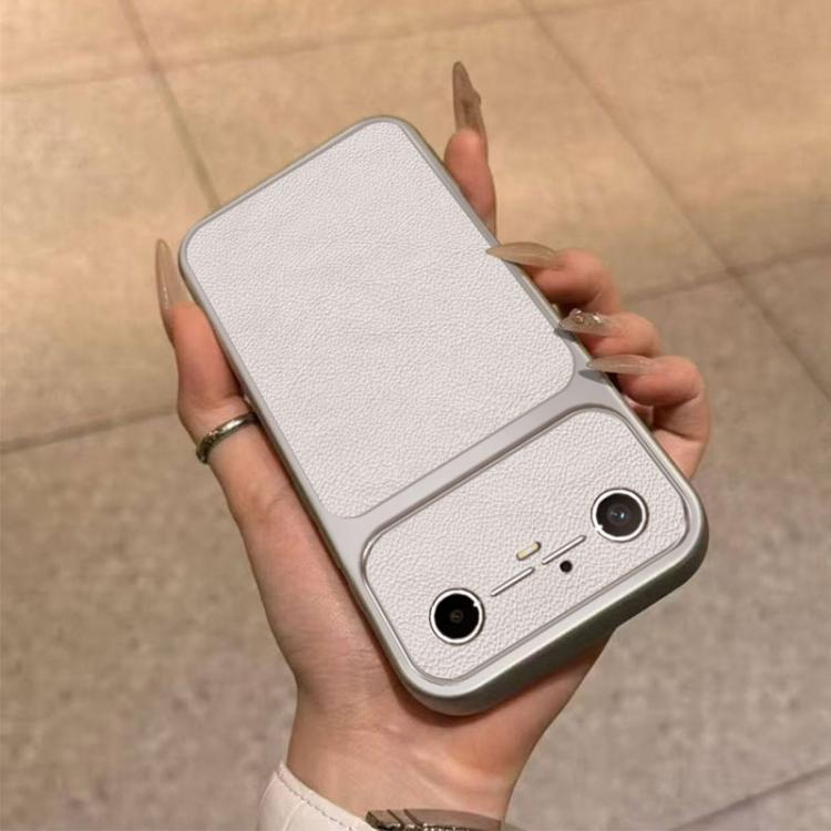 For Tecno Pova Slim 5G Large Window Leather Textured Coated TPU Phone Case - White