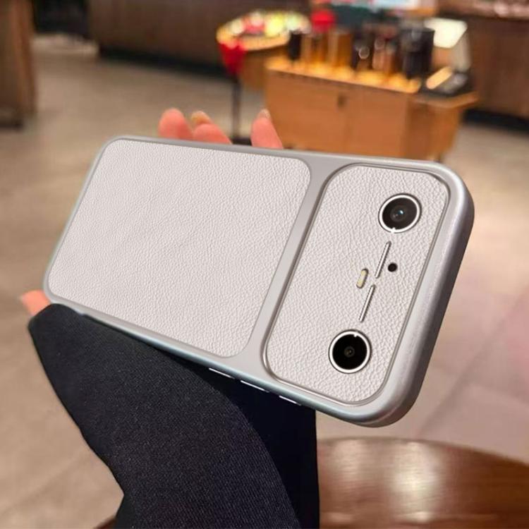 For Tecno Pova Slim 5G Large Window Leather Textured Coated TPU Phone Case - White