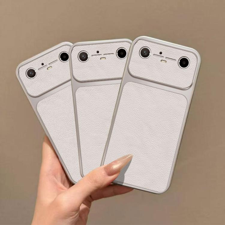 For Tecno Pova Slim 5G Large Window Leather Textured Coated TPU Phone Case - White