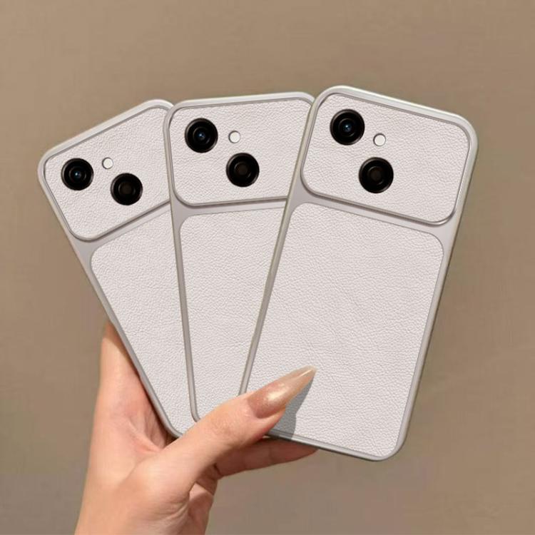 For Tecno Spark 40C Large Window Leather Textured Coated TPU Phone Case - White