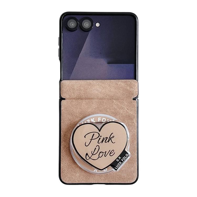 For Galaxy Z Flip7 5G Vegan Leather Dual Axis Magnetic Shockproof Phone Case with Hand Strap