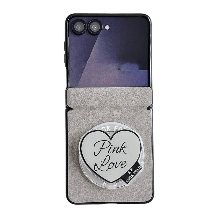 For Galaxy Z Flip7 5G Vegan Leather Dual Axis Magnetic Shockproof Phone Case with Hand Strap