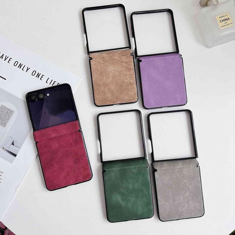 For Galaxy Z Flip7 5G Vegan Leather Axis Shockproof Phone Case