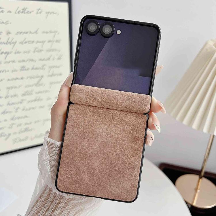 For Galaxy Z Flip7 5G Vegan Leather Axis Shockproof Phone Case