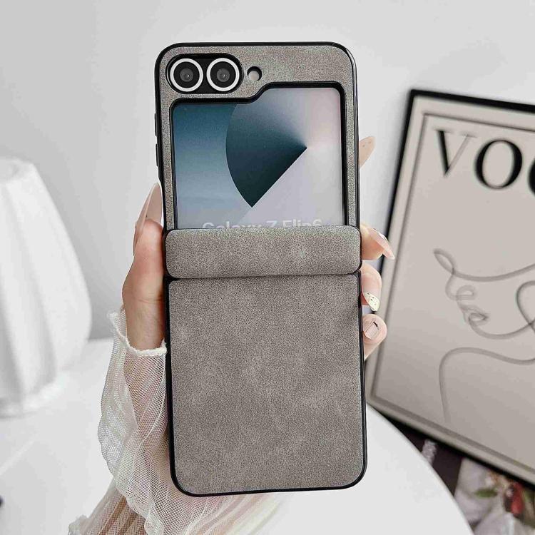 For Galaxy Z Flip5 Vegan Leather Axis Shockproof Phone Case
