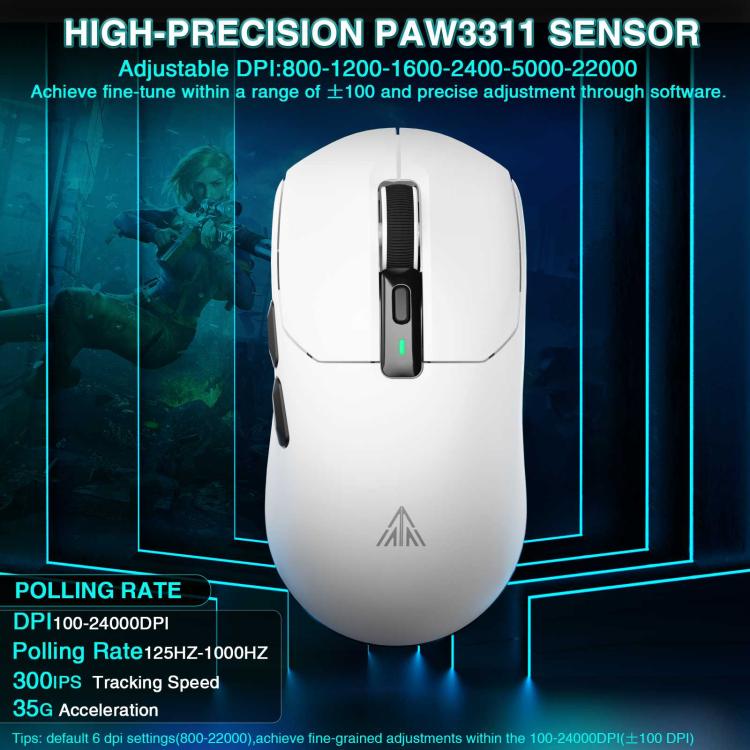 SOLAKAKA SM820 Tri-Mode 22000DPI 1000Hz Wireless Gaming Mouse with RGB Charging Dock