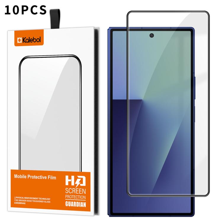 For Galaxy Z Fold8 Ultra 5G Outer Screen 10pcs Kalebol High-Aluminum Screen-Printed Full-Coverage Anti-Fingerprint Black-Bordered HD Tempered Glass Film