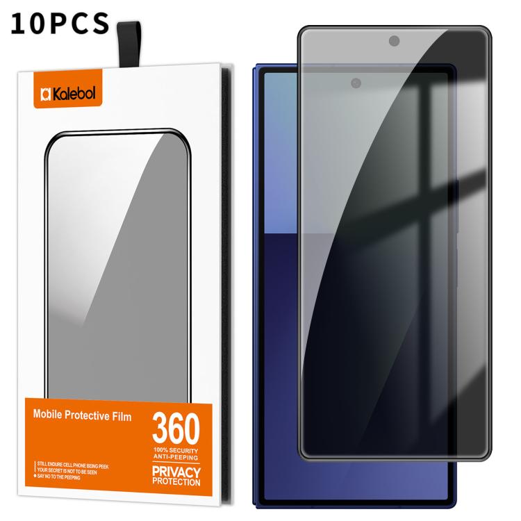 For Galaxy Z Fold8 Ultra 5G Outer Screen 10pcs Kalebol High-Aluminum Screen-Printed Full-Coverage Black-Border Privacy Tempered Glass Film