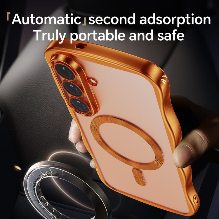 For Galaxy S26 5G Big Wave Electroplating MagSafe Magnetic Phone Case