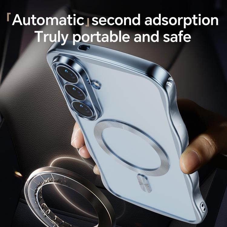 For Galaxy S26 5G Big Wave Electroplating MagSafe Magnetic Phone Case